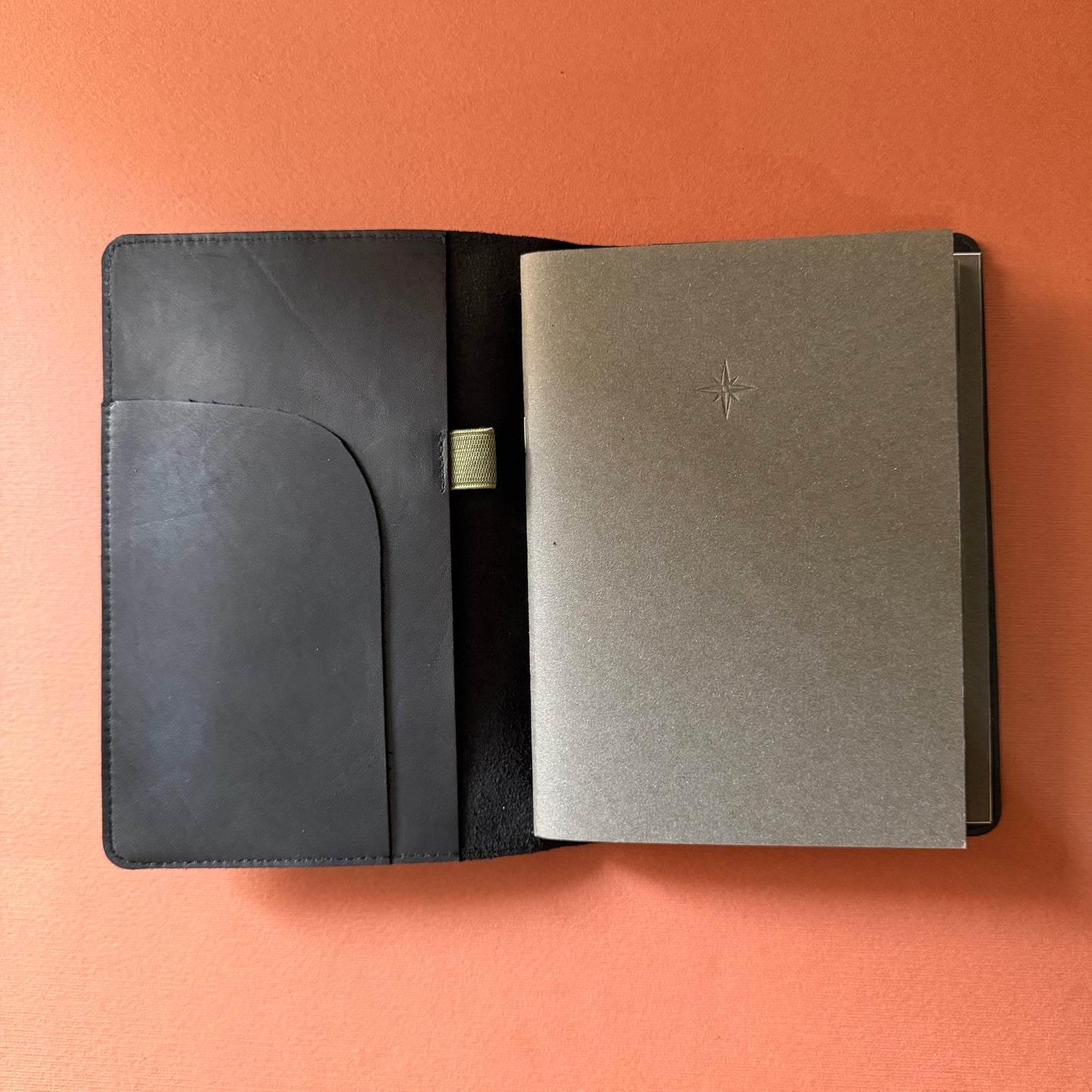 Black A5 leather notebook by A la Carte, view 3