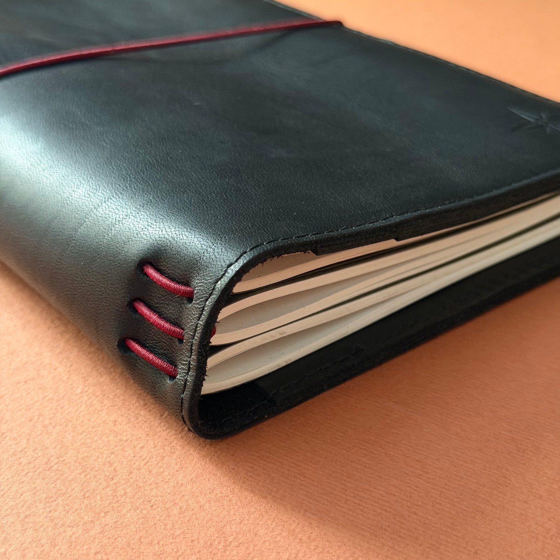 Black A5 leather notebook by A la Carte, view 4