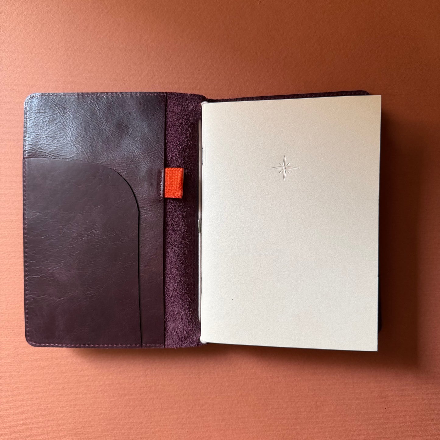 Plum A5 leather notebook by A la Carte, view 3
